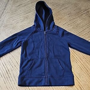 Navy Hooded zip up jacket girls size 7/8